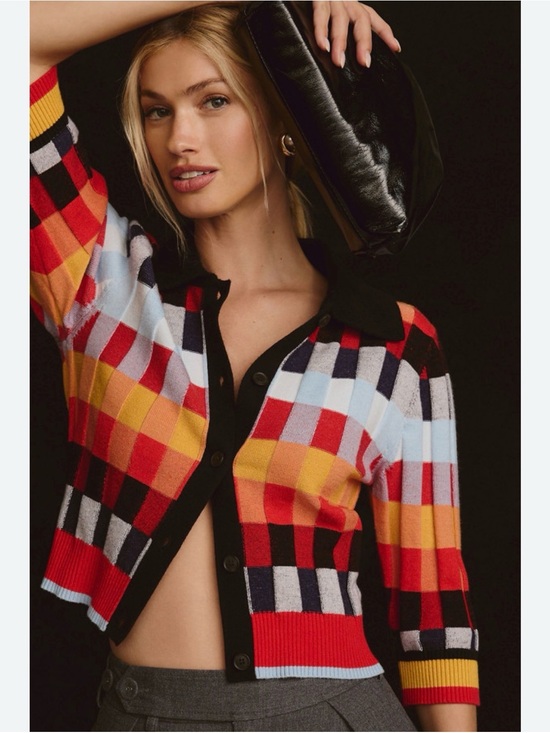Anthropologie Sweaters - Maeve Cropped Geometric Cardigan - XL